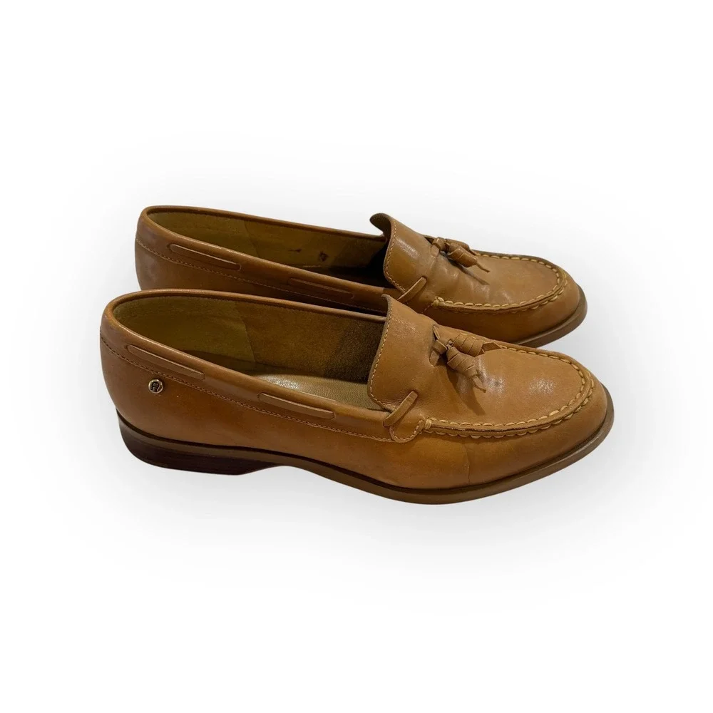 Etienne Aigner Tan Leather Tassel‎ Loafer Shoes Womens Size 6.5